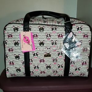 Betsey Johnson Quilted Dog Weekender Bag